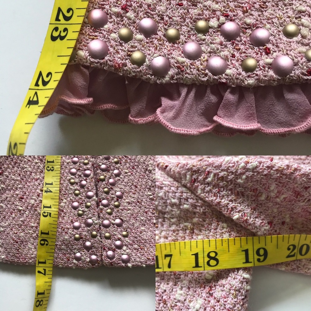 St John Women’s Tweed Ruffle Sleeve Hem Blazer 8 - Picture 3 of 7